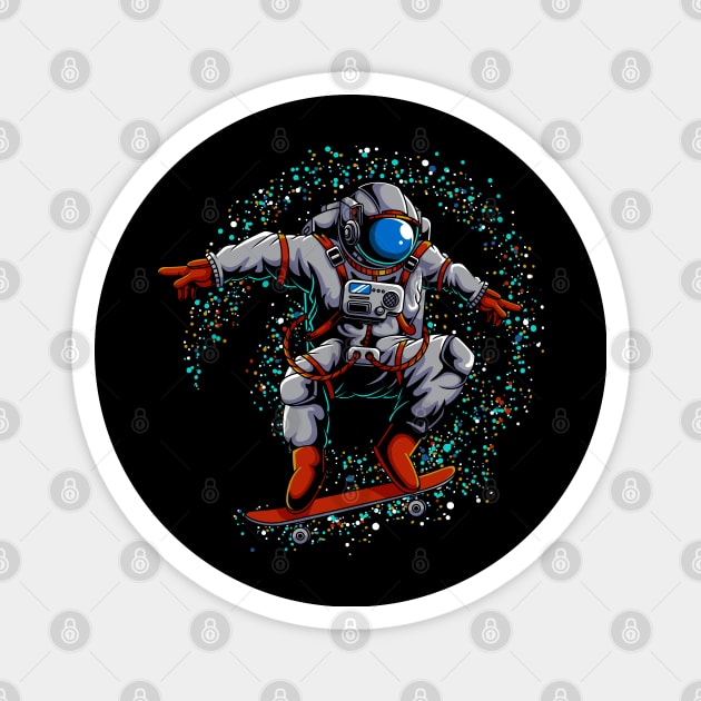 astronaut skate board outer space Magnet by Mako Design 